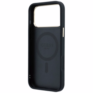 Guess Ring Stand 360 4G Classic Logo MagSafe dėklas, skirtas iPhone 17 Pro Max / 18 Pro Max, juodas