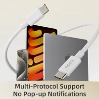 Rock Kabelis P8 Pagrindinės serijos - Type-C iki Type-C kabelis - PD 60W 3A - 1 metras baltas (m)