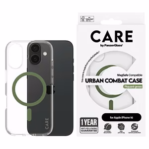 CARE by PanzerGlass Flagmano dėklas telefonui iPhone 16 6.1" žalias/žalias Magnetinis 1369