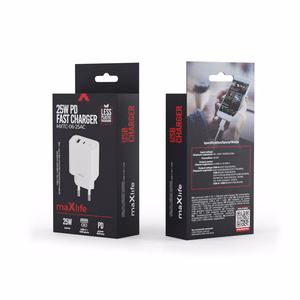 "Maxlife MXTC-06-25AC PD QC įkroviklis 1x USB-C 1x USB 25W baltas