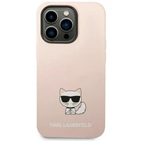 Karl Lagerfeld KLHCP14XSLCTPI iPhone 14 Pro Max 6.7 "kietas dėklas šviesiai rožinis / šviesiai rožinis Silikoninis Choupette Kūnas