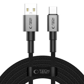 Tech-Protect Ultraboost DNA USB-A / USB-C laidas 15W/3A 300cm - pilkas