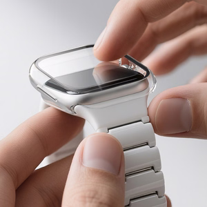 AmazingThing Radix grūdintas stiklas su dėklu Apple Watch Series 11 46mm - Skaidrus