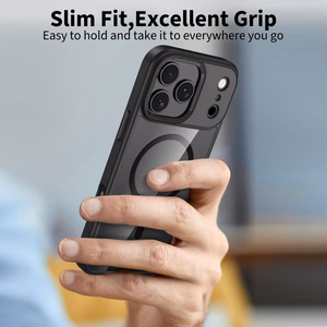 Tech-Protect MagMat Magnetinis dėklas telefonui iPhone 17 Pro Max - Skaidrus juodas