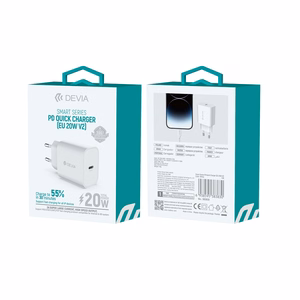 "Devia" sieninis įkroviklis Smart PD 1x USB-C 20W, baltas