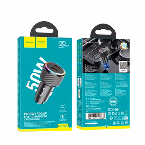 Automobilinis įkroviklis Hoco 2 x USB C QC PD 50W NZ14B juodas