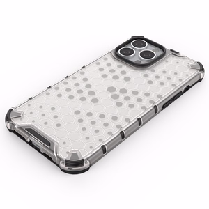 Honeycomb Case броневой чехол с TPU бампером для iPhone 13 Pro Max прозрачный