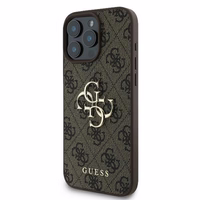 Guess 4G Didelio Logotipo dėklas iPhone 16 Pro Max - ruda