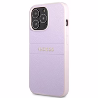 Guess Saffiano Stripe iPhone 13 Pro Max dėklas – violetinis