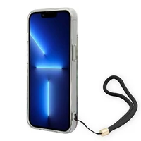 Guess GUOHCP14MHFLSB iPhone 14 Plus 6.7 "mėlynas/mėlynas kietas dėklas Gėlių dirželis