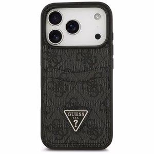 Guess 4G Nauble Card Triangle dėklas iPhone 17 Pro - juodas