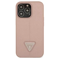 Guess GUHCP13XPSATLP iPhone 13 ProMax 6,7" rožinis/rožinis dėklas SaffianoTriangle Logo