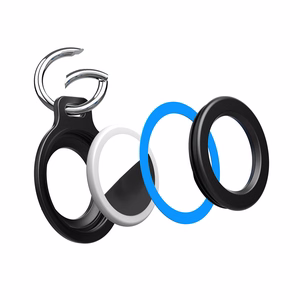 Airtag case with spring buckle, set of 2 - black