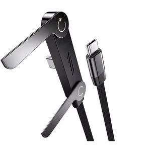 Vakoss TC-U570 USB-C to USB-C Cable with Stand Function, 100W, 1m, Black