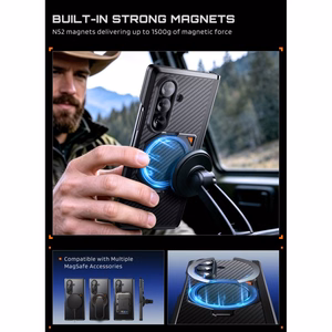„Supcase UB Aero MagSafe“ 2 dalių dėklo ir privatumo apsauginio stiklo rinkinys, skirtas „Samsung Galaxy Z Fold 8 Ultra“ – juodas
