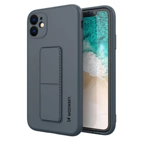 Wozinsky Kickstand Case silikoninis dėklas su stovu Xiaomi Redmi 10X 4G / Xiaomi Redmi Note 9 mėlynas
