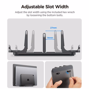 SPIGEN LD208S4 VERTIKALUS NEŠIOJAMOJO KOMPIUTERIO STOVAS SPACE pilkas