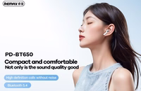 BLUETOOTH HEADPHONES REMAX TWS PD-BT650 PRODA 5.4 ANC ENC baltas