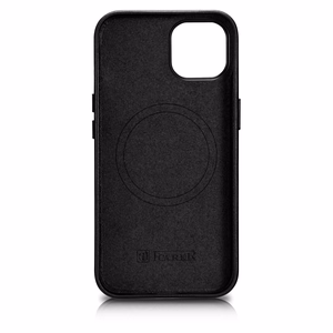 iCarer Dėklas Odinis viršelis iPhone 14 Plus natūralios odos dėklas juodas (suderinamas su MagSafe)