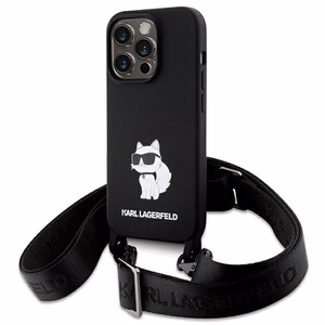 Karl Lagerfeld KLHCP15XSCBSCNK iPhone 15 Pro Max 6.7" жёсткий чехол чёрный/чёрный Crossbody Silicone Choupette