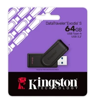 Kingston pendrive 64GB Portable USB 3.2 Gen 1 DataTraveler Exodia S (Black/Black)