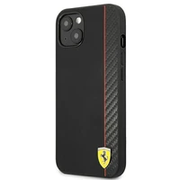 Ferrari FESAXHCP13SBK iPhone 13 mini 5.4" juodas/juodas kietas dėklas On Track Carbon Stripe