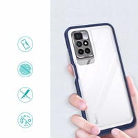 Skaidrus 3in1 dėklas Xiaomi Redmi 10 rėmelio gelinis dangtelis mėlynas