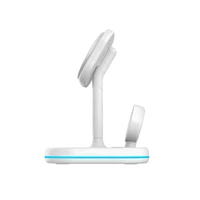 Tech-Protect QI15W-A27 3-in-1 indukcinis įkroviklis su MagSafe stovu išmaniajam telefonui / Apple Watch / AirPods - baltas