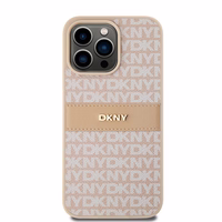 DKNY odinis Mono Stripe ir Metal Logo dėklas telefonui iPhone 15 Pro Max - rožinis