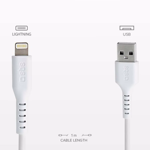 SBS TECABLEUSBIP589W Кабель USB-A - Lightning - белый