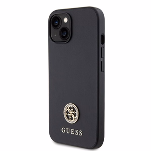 Guess GUHCP15MPS4DGPK iPhone 15 Plus 6.7" juodas/juodas kietas dėklas telefonui Strass Metal Logo