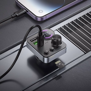Automobilio bluetooth siųstuvas Hoco 2 x USB A + USB C QC3.0 PD 48W E86 juodas
