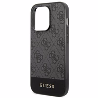 Guess GUHCP14XG4GLGR iPhone 14 Pro Max 6.7" pilkas/pilkas kietas dėklas 4G Stripe kolekcija