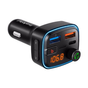 Automobilinis FM siųstuvas su Bluetooth, 2 USB prievadais ir USB-C