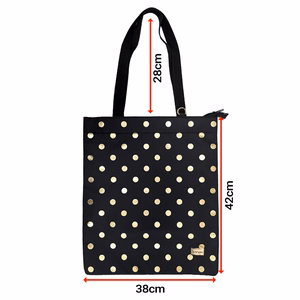 Pirkinių krepšys Wonder raštas 2 auksinis su taškeliais