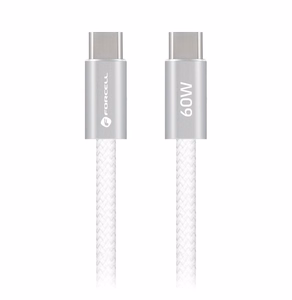 Laidas USB C į USB C Forcell F-Energy QC4.0 PD 3A 60W Cafule Color 1,2 m ACYH23 baltas