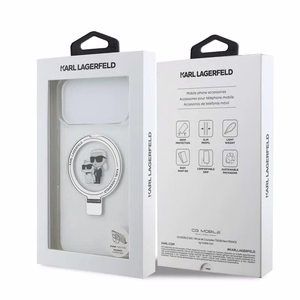 Dėklas Karl Lagerfeld Ringstand Karl and Choupette MagSafe Apple iPhone 17 Pro