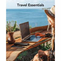 VEGER išorinė baterija 25000 mAh su įmontuotais kabeliais Type C / Lightning PD 130W TCE130 (W2503) juoda