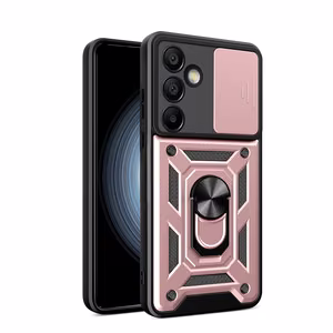 Hibridinis Armor Camshield su stovu ir kameros dangteliu Samsung Galaxy A26 - rožinė