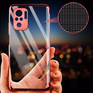 Clear Color Case Gel TPU Electroplating frame Cover for Xiaomi Redmi Note 10 5G / Poco M3 Pro blue