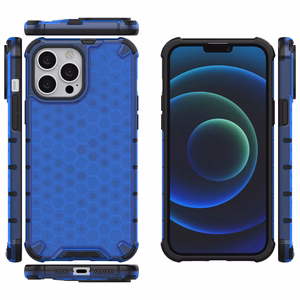 Honeycomb Case броневой чехол с TPU бампером для iPhone 13 Pro Max синий