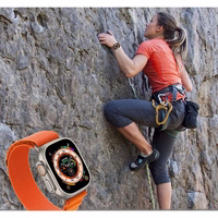 TECH-PROTECT NYLON PRO APPLE WATCH 4 / 5 / 6 / 7 / 8 / 9 / SE / ULTRA 1 / 2 (42 / 44 / 45 / 49 MM) JUODAS / ORANŽINIS