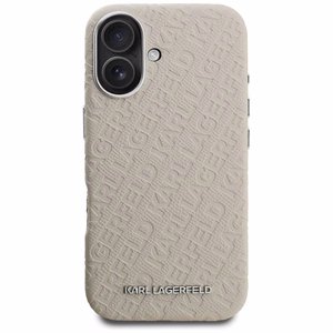 Karl Lagerfeld FW Stamped Karl MagSafe Dėklas iPhone 16 - smėlio