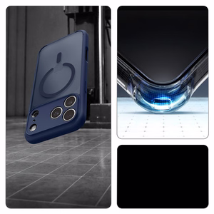 Spigen Ultra Hybrid MagSafe dėklas iPhone 18 Pro / 17 Pro, tamsiai mėlynas