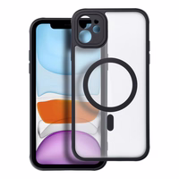 FULL MATTE MAG COVER magnetinis dėklas telefonui, suderinamas su MagSafe, skirtas IPHONE 11, juodas