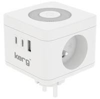 KERG Smart 2-socket power cube + USB-A + USB-C charger + LED lamp 16A/250V~ white