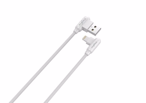 Laidas MX CORNER greito įkrovimo Lightning 2.4A/1M, baltas kampinis