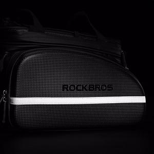 Rockbros A6-6 dviračio krepšys ant bagažinės, 35 l, su išlankstomomis kišenėmis - juodas