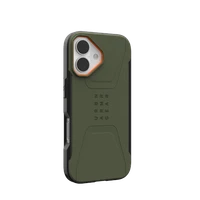 UAG Civilian MagSafe dėklas iPhone 17 - olive and oranžinis