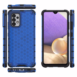 Korinio dizaino dėklas šarvuotas dangtis su geliniu rėmeliu Samsung Galaxy A03s (166.5) mėlynas